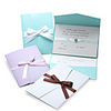 Classic Pearl Paper Wedding Invitation and Response Cards with Bow - Set of 12 (More Colors)