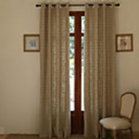 Classic Plaid Linen/Rayon Lined Curtain Panel
