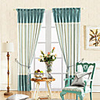 Classic Polyester Cotton Blend Blue Solid Energy Saving Curtain Panel