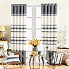 Classic Polyester Cotton Blend Grey Stripe Energy Saving Curtain Panel
