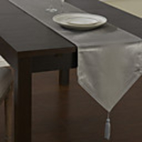 Classic Polyester Grey Jacquard Solid Table Runners