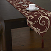 Classic Polyester Jacquard Red Floral Table Runners