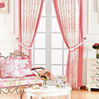 Classic Red Floral Energy Saving Curtain Panel