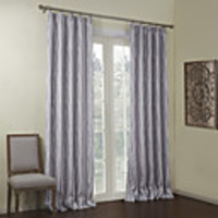Classic Silver And Black Striped Lined Blackout Curtain Panel