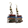 classic stack of books drop dangle earrings librarian teacher easy hook clay for women girl creative novel teach graduation jewelry Lightinthebox
