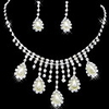 Classical Alloy with Pearl Rhinestone Wedding Jewelry Set(Including Necklace and Earrings)