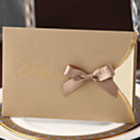 Classsic Wedding Invitation With Ribbon Bow - Set of 50 (More Colors)