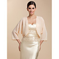 Coats / Jackets Chiffon Party Evening / Casual Wedding Wraps / Bolero With Draping / Solid