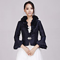 Coats / Jackets Taffeta Wedding / Party Evening / Casual Wedding Wraps With Beading / Ruffles