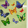 Colorful Flying Butterflies Pattern Window Stickers