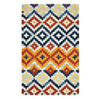 Colorful Wool Tufted Area Rug With Diamond Pattern 5