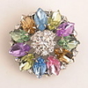 Colourful Rhinestone Flower Bud Brooch