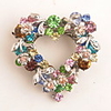 Colourful Rhinestone Love Heart Shaped Brooch