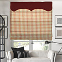 Comfortable Plaid Jacquard Roman Shade With Valance