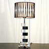 Comtemporary Fabric Table Light With Characteristic Crystal Lampstand