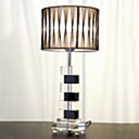Comtemporary Fabric Table Light With Characteristic Crystal Lampstand