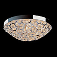 Comtemporary Flush Mount with 6 Lights in Aluminum Shade