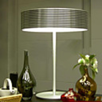 Comtemporary Minimalist Table Light With Horizontal Stripes