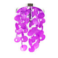 Comtemporary Shell Flush Mount with 3 Lights Purple