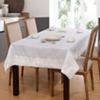 Concise Style Rose Pattern White Table Cloth