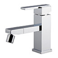 Contemporary Rotatable Chrome Finish Centerset Bathroom Sink Faucet