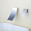Contemporary Waterfall Chrome Brass Two Holes Single Handle Bathroom Sink Faucet