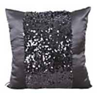 Contemporary Black Bling Polyester Decorative Pillow Cover