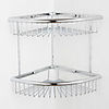 Contemporary Chrome Finish Fan-shaped Double Layer Wall-mounted Soap Basket