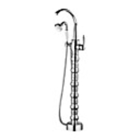 Contemporary Chrome Finish Single Handle Bathtub Faucet with Hand Shower