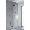 Contemporary Chrome Finish Thermostatic LED Digital Display Shower Faucet with 8 inch Round Showerhead Handshower