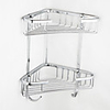 Contemporary Chrome Finish Triangle Double Layer Wall-mounted Soap Basket