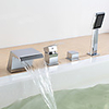 Contemporary Chrome Finish Two Handles Tub Faucet with Hand Shower