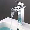 Contemporary Tall Waterfall Bathroom Sink Faucet