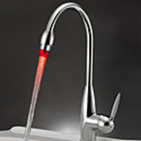 Contemporary Temperature-sensitive Multi-Color LED Kitchen Faucet