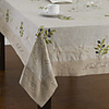 Country Beige Linen Floral Table Cloths