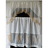 Country Elegant Floral Lace Kitchen Curtain