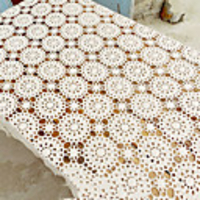Country Style Beige Floral Little Reunion Cotton Table Cloth