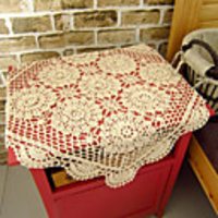 Country Style Handmade Solid Cotton 3D Flower Table Cloth