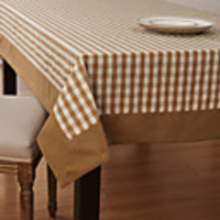 Country Style Spring Narrow Check Polyester Table Cloth