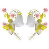 Country Style Wall Light with 2 Lights In White Floral Shade