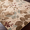 Country Style Wool Tufted Area Rug With Leaves Pattern 5