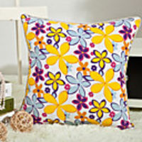 Country Vivid Colorful Floral Pillow With Insert