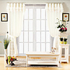 Country White Print Sheer Curtain Panel
