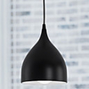 Creative Contemporary 1 Light Pendant with Black Shade