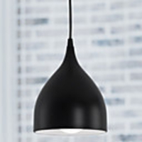 Creative Contemporary 1 Light Pendant with Black Shade