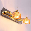 Crystal Bulb Included Bathroom Wall Lamp,  3 Light,  Modern Metal Cognac Electroplating