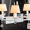 Crystal Chandelier,  3 Light,  Modern Metal Painting