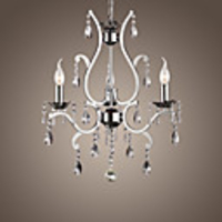 Crystal Chandelier with 3 Lights in Metal