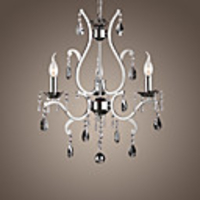 Crystal Chandelier with 3 Lights in Metal Simple Design