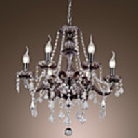 Crystal Chandelier with 6 Lights - Graceful Candle Featured Style